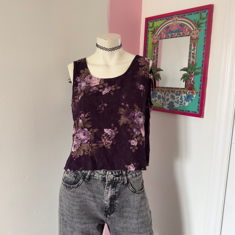 Karin Stevens Flowy Sleeveless Floral Pattern Summer Top